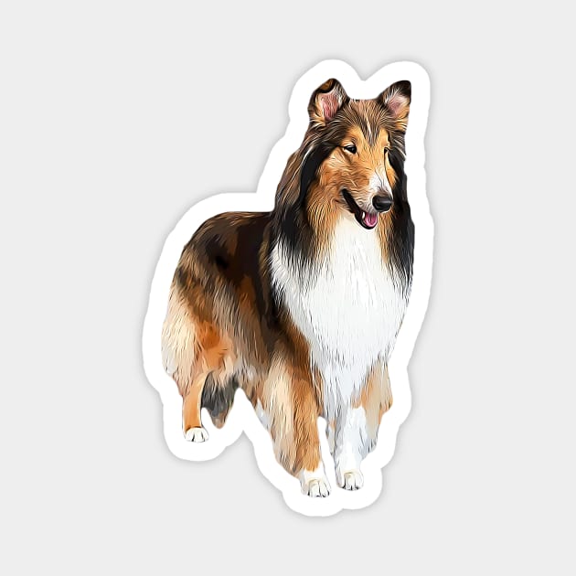 Rough Collie Magnet by Elarex