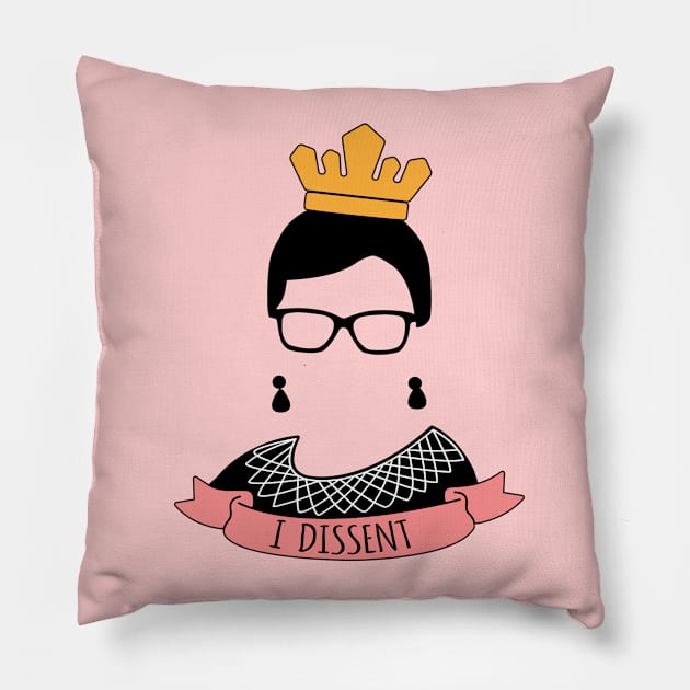 I Dissent Political Feminist for Ruth Bader Ginsburg Fan Pillow by HCMGift