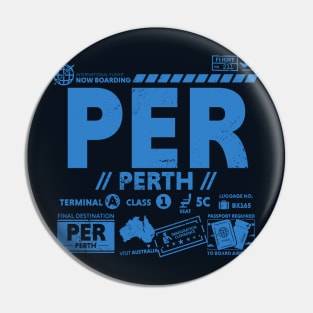 Vintage Perth PER Airport Code Travel Day Retro Travel Tag Australia Pin