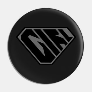 Girl SuperEmpowered (Black on Black) Pin