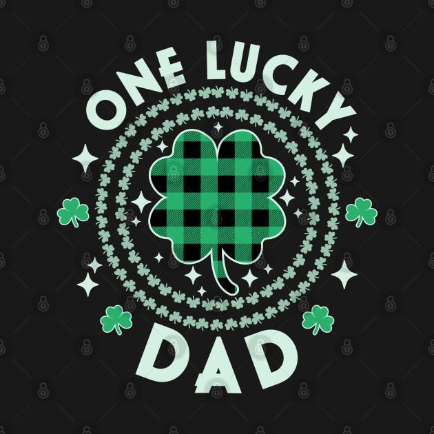 One Lucky Dad Irish St Patricks Day Shamrocks Green Funny by OrangeMonkeyArt