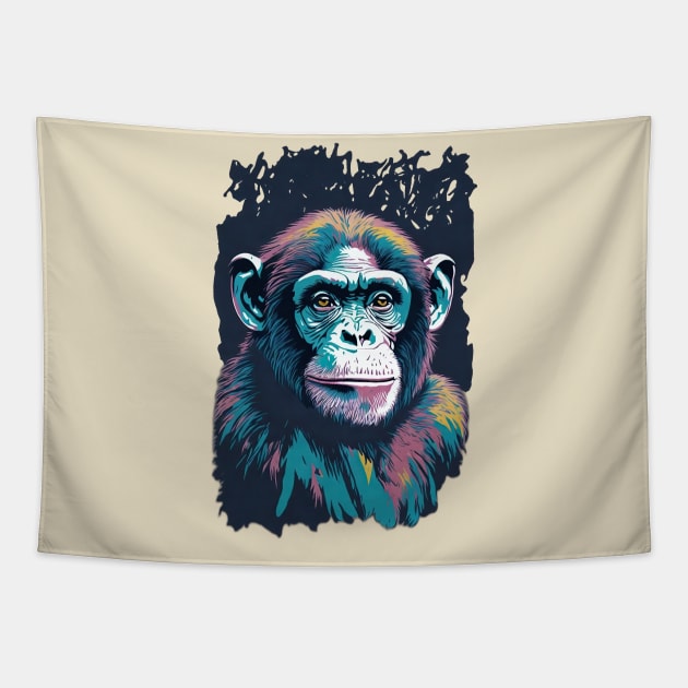 Chimpanzee Tapestry by Javisolarte