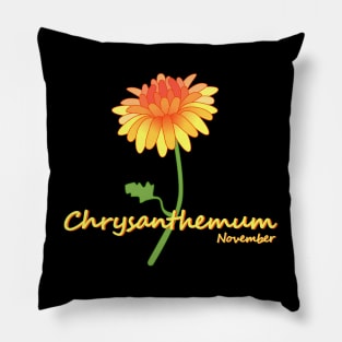 November Birth Month Flower, Chrysanthemum Pillow