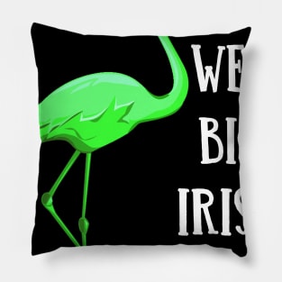 A Wee Bit Irish Today Green Flamingo St Pattys Day Pillow