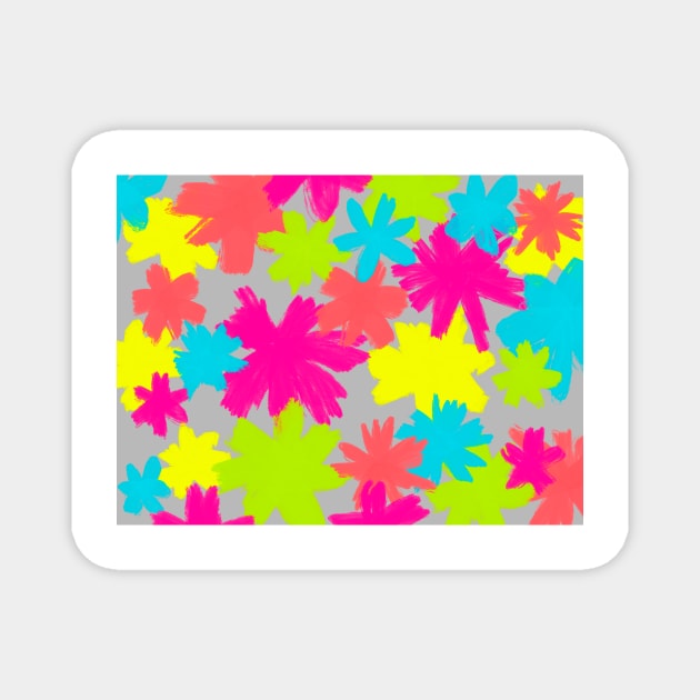 Neon flowers Magnet by AS.PAINTINGS