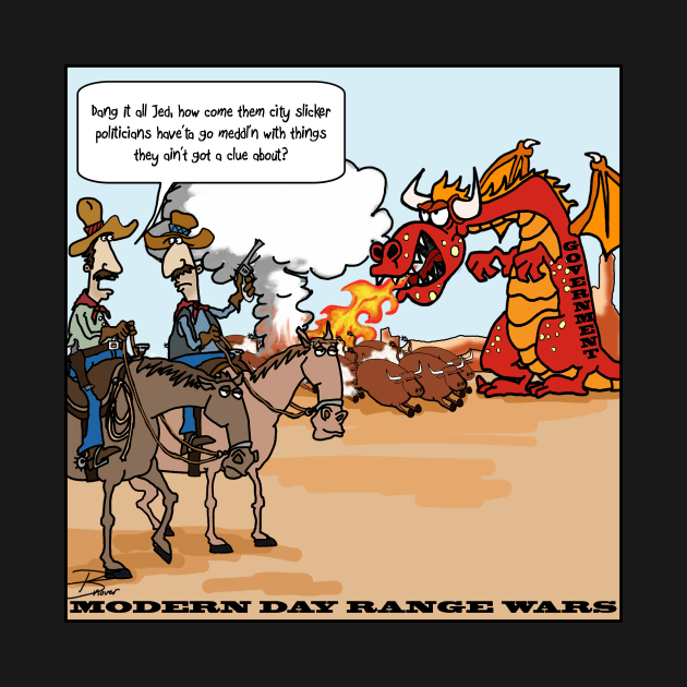 MODERN DAY RANGE WARS by Paul Snover (The MAD Cartoonist)