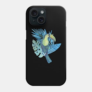 Toucan Parrot with three leaf Jungle Amazon Water colour Beautiful Phone Case