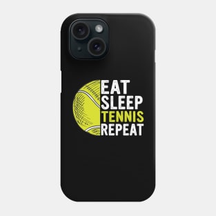 Eat Sleep Tennis Repeat Funny Tennis Players Kids Boys Phone Case