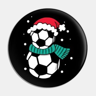 Christmas Soccer Ball Santa Hat Pin