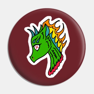 Severed dragons head Pin