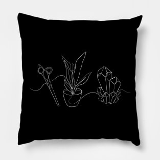 Shears. Plants. Crystals Pillow