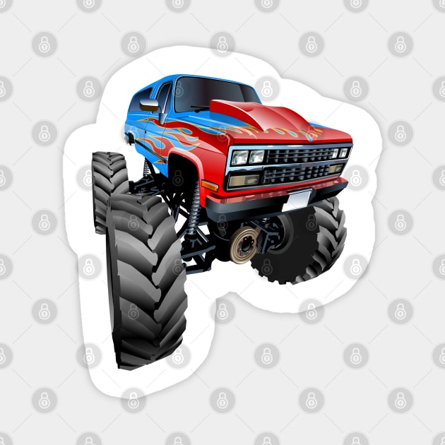 Cartoon Monster Truck Magnet by Mechanik