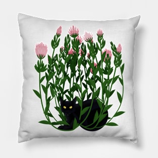 Cat and king protea Pillow