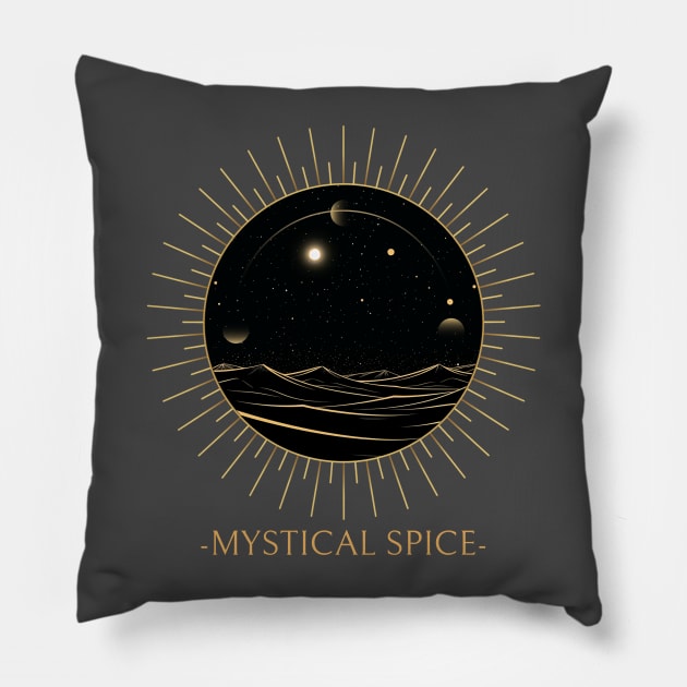 Mystical Spice Desert science fiction Pillow by Tip Top Tee's