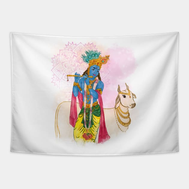 Hare Krishna Tapestry by Puchka_Art