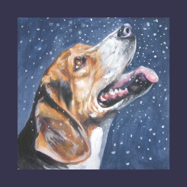 Beagle Christmas Fine Art Painting by LASHEPARD