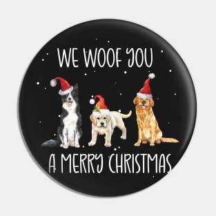 We Woof You a Merry Christmas / Snow Christmas Dog Lover Santa Hat Pin