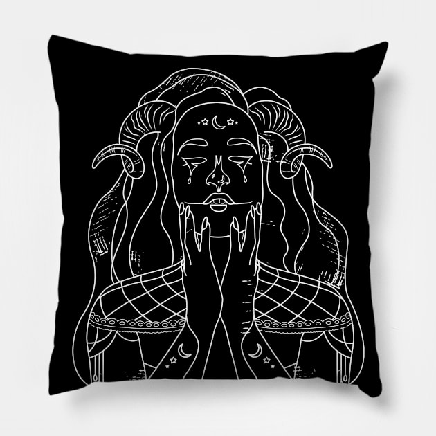 Demonic Girl Pillow by Riczdodo