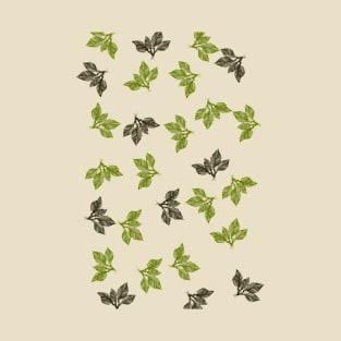 green flora leaf pattern T-Shirt