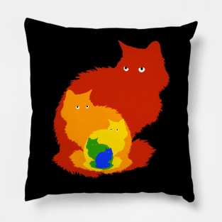 Rainbow cats Pillow