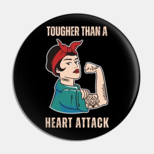 Tougher Than A Heart Attack Survivor Woman Pin