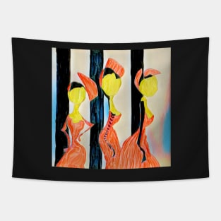 Sisters in Orange Tapestry