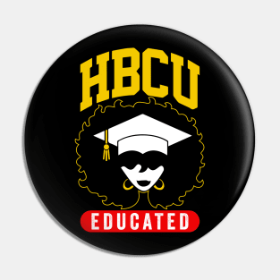 HBCU Educated Black Girl Graduation Cap Graphic Gift Pin