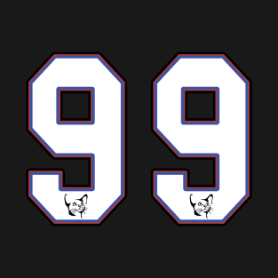 Lucky number 99 basketball hockey player Cat face - Born 1999 T-Shirt