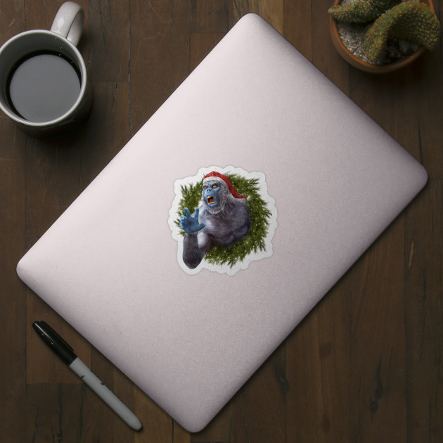 Gettin' Yeti for Christmas Die Cut Sticker | LookHUMAN