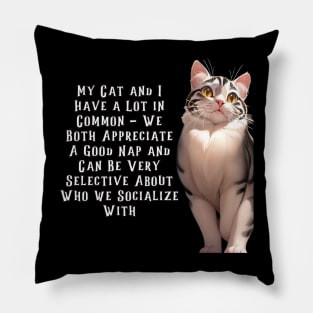 Commonality Cat T-Shirt Pillow