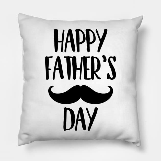 Happy Father's day Moustaches Pillow by TheBlackCatprints