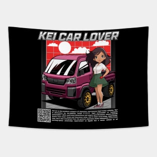 anime girl with purple kei car Tapestry