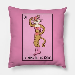 La Reina de los Gatos // Mexican Luchador Cat Loteria Card Pillow