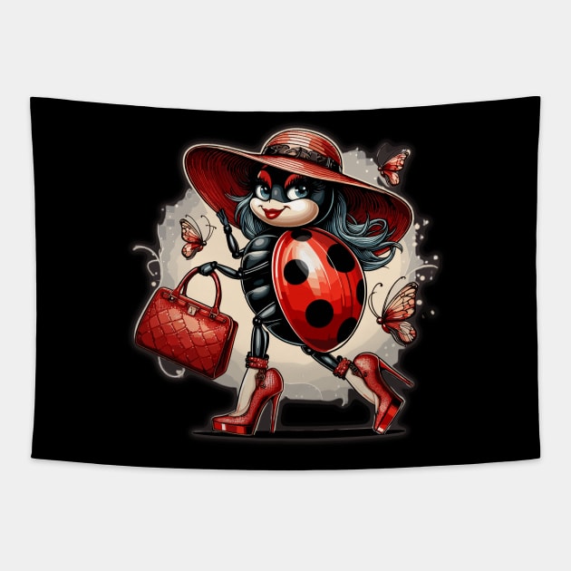 Elegant Ladybug Runway Tapestry by chems eddine