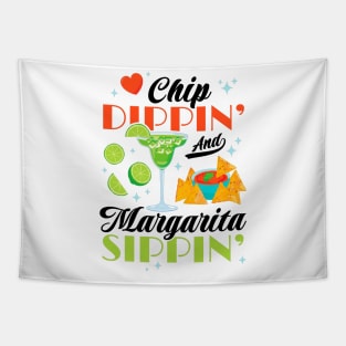 Chip Dippin' And Margarita Sippin' Funny Cinco de Mayo Men Tapestry