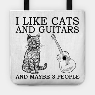 I Like Cats And Guitars And Maybe 3 People Tote