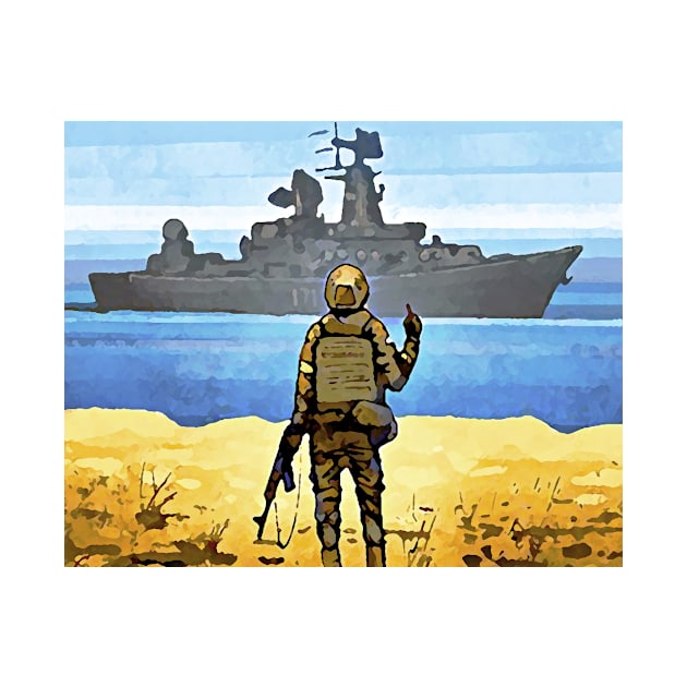 Russian Warship Go Fuck Yourself, Graphic Poster, Support for Ukraine by ZiggyPrint