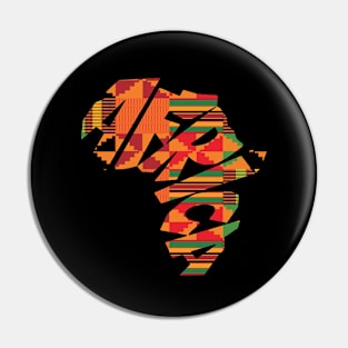 Africa Map with Kente Pattern, African Words Style Pin