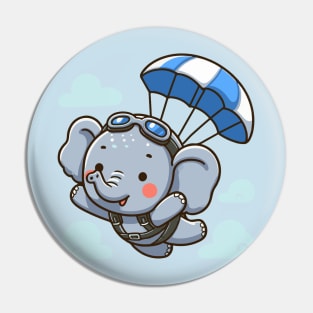 Cute elephant Skydiving Pin