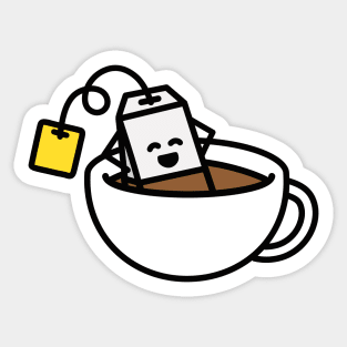 Kit-Tea Kawaii Cute Kitty Pun - Tea Bag - Sticker