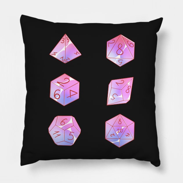 Pastel bisexual  dice set Pillow by Itsacuteart