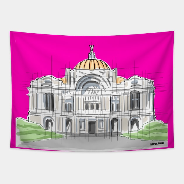 Mexico's Bellas Artes Palace architecture Tapestry by jorge_lebeau