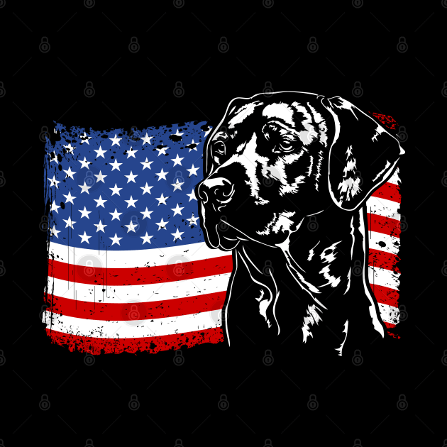 Proud Rhodesian Ridgeback American Flag patriotic dog by wilsigns