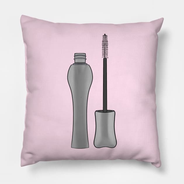 Mascara for perfect lashes Pillow by DiegoCarvalho