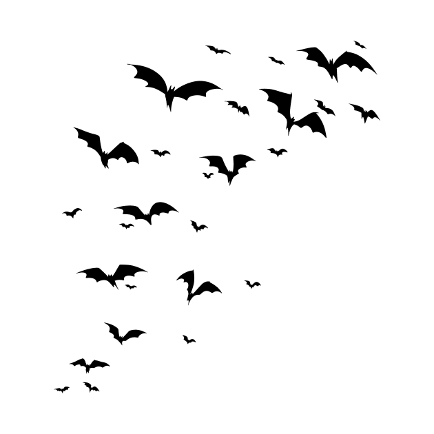 Halloween Flying Black Bats by saradaboru