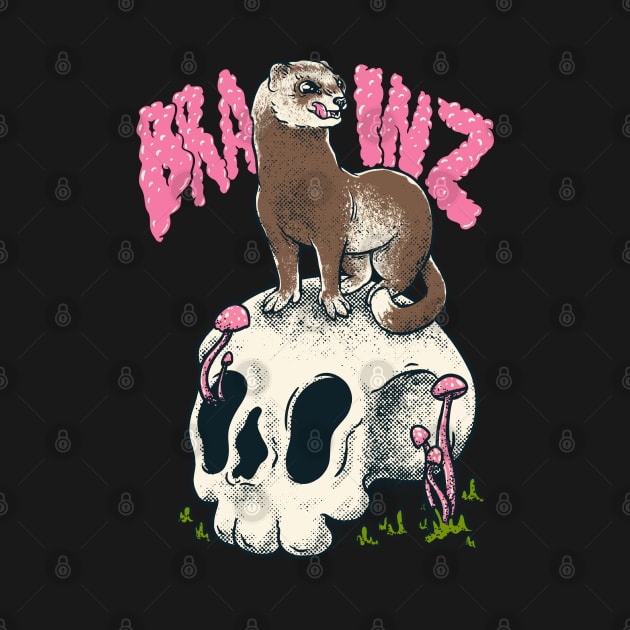 Ferret Craving for Brains - Cute Ruthless Killer Funny Carpet Shark Dook by anycolordesigns