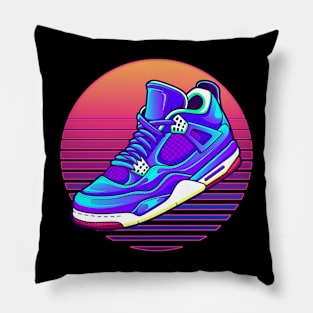 AJ 4 Retrowave Neon Sneaker Pillow