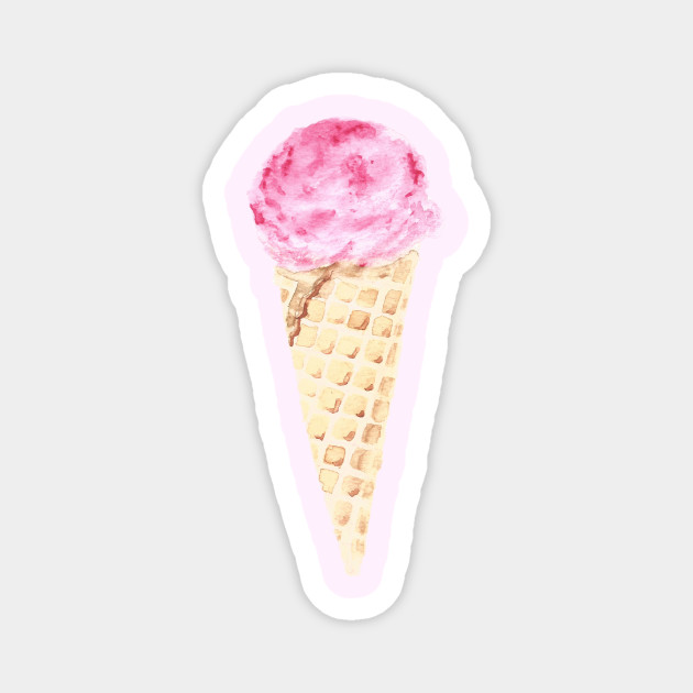 Ice Cream Watercolor Painting Ice Cream Cone Magnet Teepublic