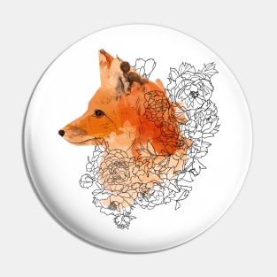 Watercolor fox Pin