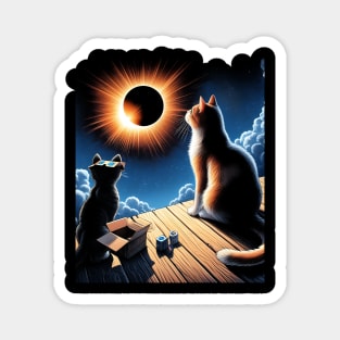 Eclipse Tabby Cat Watching Solar Eclipse, Cat Eclipse Magnet